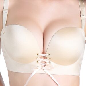 FallSweet Padded Push Up Bras Add Two Cups Brassiere Unlined Seamless Bra for Women