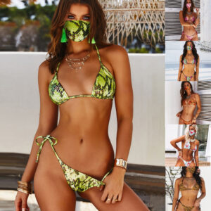 New Women's Printed European And American Split Swimsuit Bikini