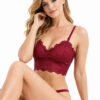 lace beauty strap bra padding bra wine red padded lace design