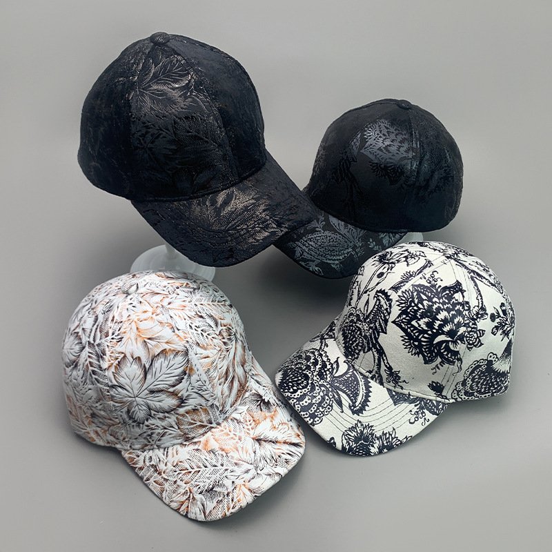 Korean Style Pure Leather Printing Baseball Caps